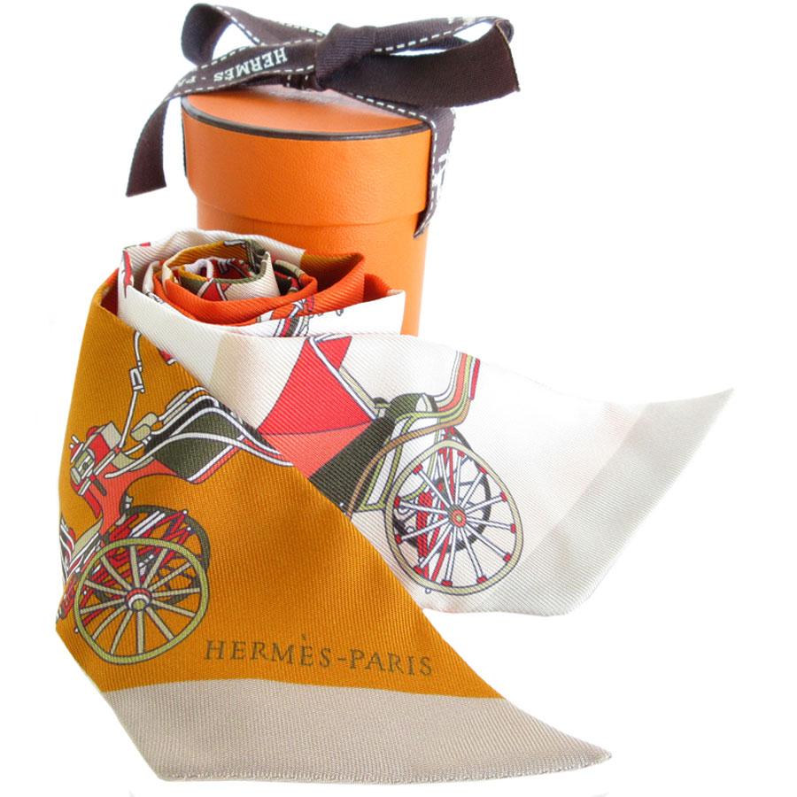 エルメス HERMES ツイリー スカーフ シルク100 マルチカラー 幾何学 HERMES（エルメス） スカーフ ツイリー シルク マルチカラー