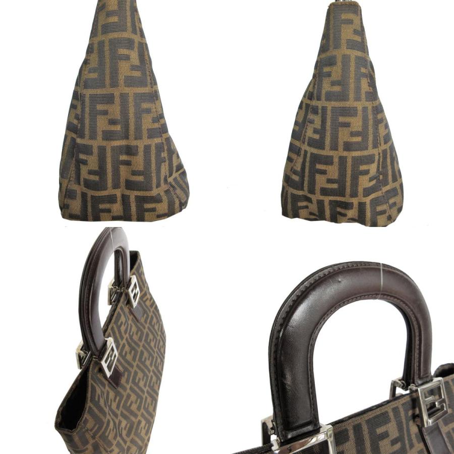 FENDI ズッカ ハンドバッグ キャンバス ブラウン FENDI フェンディ ハンドバッグ ズッカ キャンバス/レザー