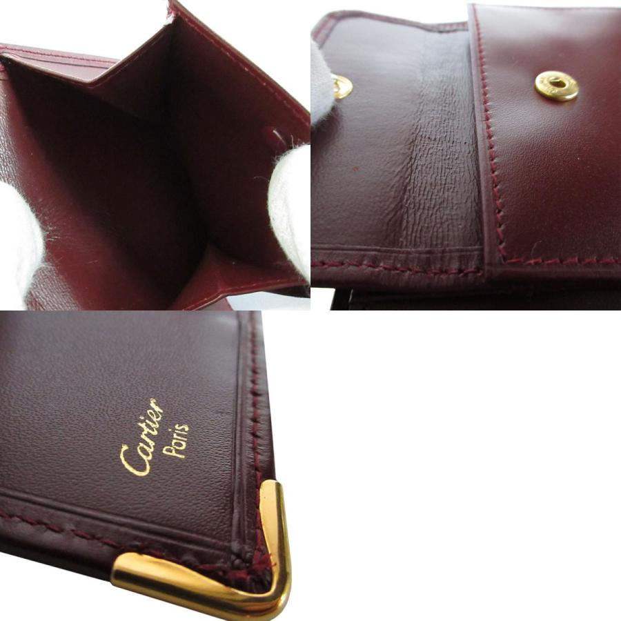 Cartier バーガンディ 二つ折り財布　マストライン　レザー Cartier（カルティエ） 二つ折り財布 マストライン レザー