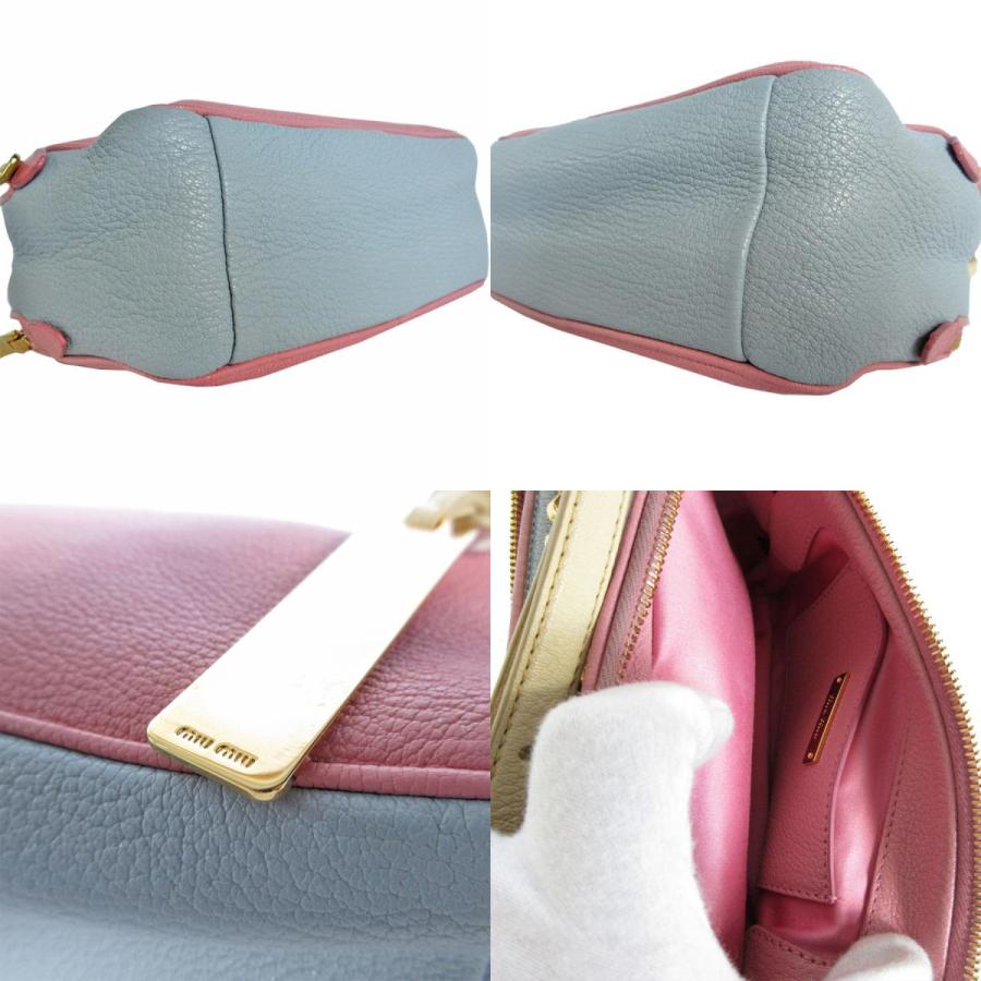 miu miu（ミュウミュウ） ショルダーバッグ レザー ピンク/ブルー