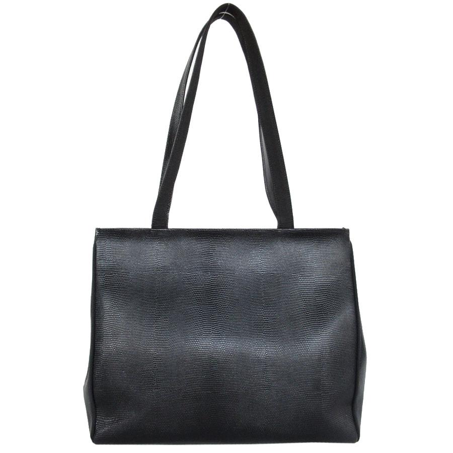 【超美品】フェラガモ　ショルダーバッグ パテントレザー　型押し　斜め掛け　黒 超美品フェラガモショルダーバッグ