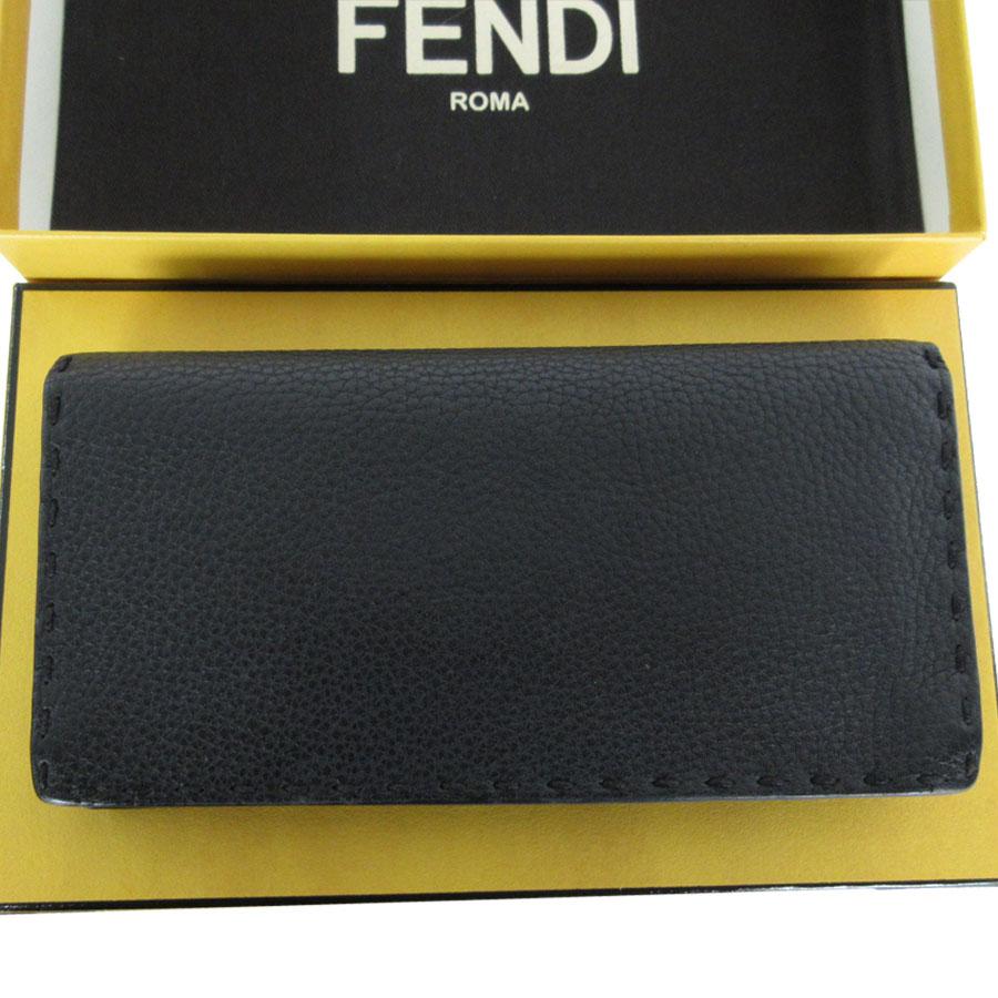FENDI（フェンディ） 二つ折り長財布 セレリア レザー ブラック