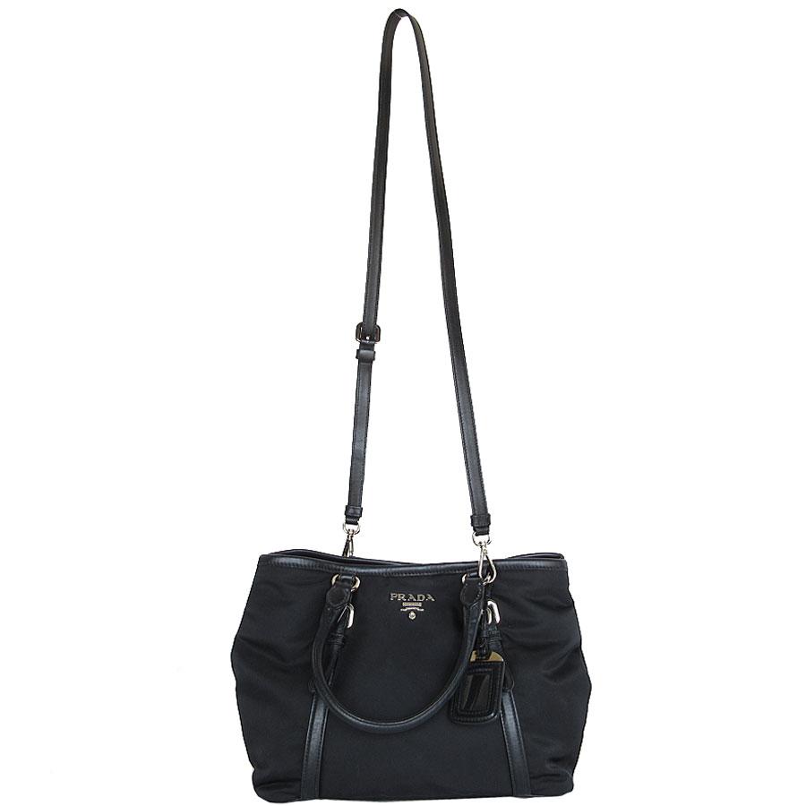 PRADA プラダ ハンドバッグ ショルダーバッグ ブラック 14054 レディース【中古】 s0667k PRADA（プラダ） ハンドバッグ ショルダーバッグ ナイロン/レザー