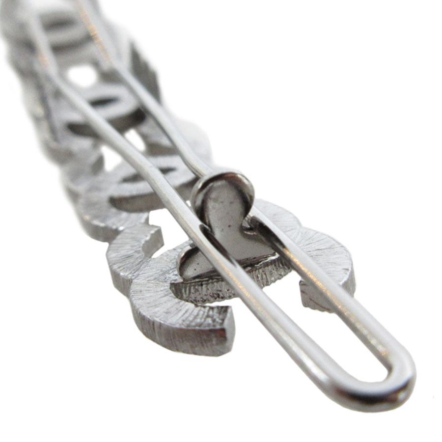 CHANEL ストーン装飾 ヘアクリップ CHANEL シャネル ヘアクリップ ココマーク メタル/ライン