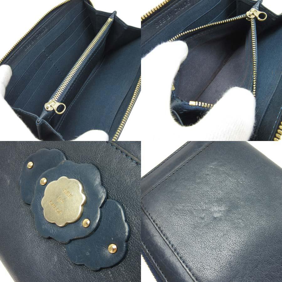 SEE BY CHLOE シーバイクロエ ラウンドファスナー長財布 レザー