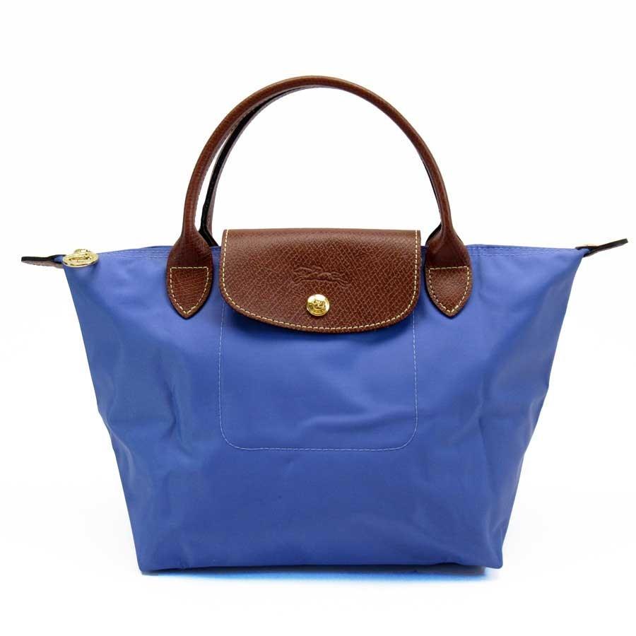 未使用級✨ ロンシャン ル プリアージュ ハンドバッグ ブルー ロゴ型押し M LONGCHAMP（ロンシャン） ハンドバッグ トートバッグ ル プリアージュ