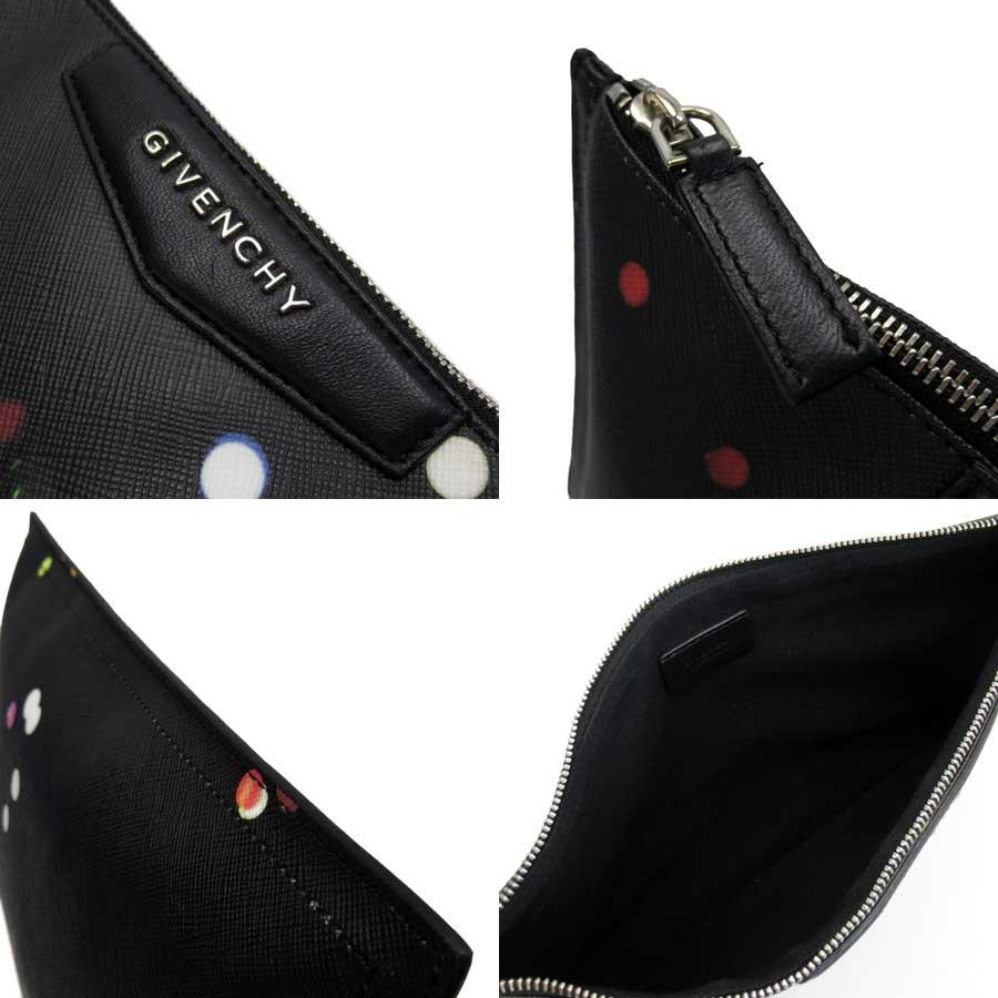 ジバンシィ GIVENCHY クラッチバッグ マルチケース レザー ブラック