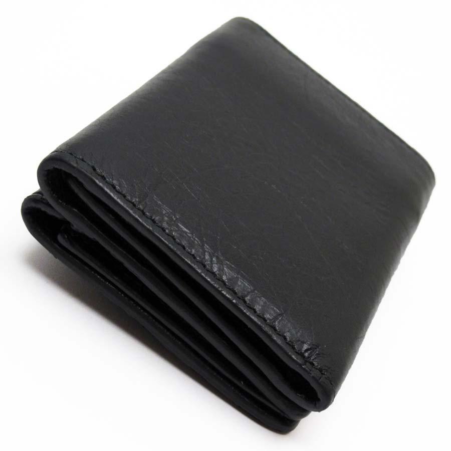 BALENCIAGA ブラック三つ折り財布 BALENCIAGA（バレンシアガ） 三つ折り財布 レザー ブラック : ブランド