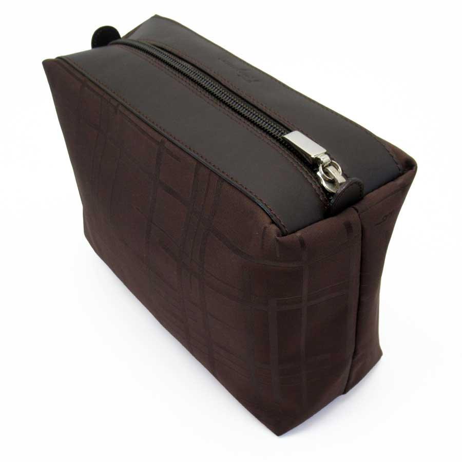 サルヴァトーレフェラガモ ポーチ レザー 本革 ブラウン ゴールド ケース 極 美品 Salvatore Ferragamo サルヴァトーレフェラガモ ヴァラ