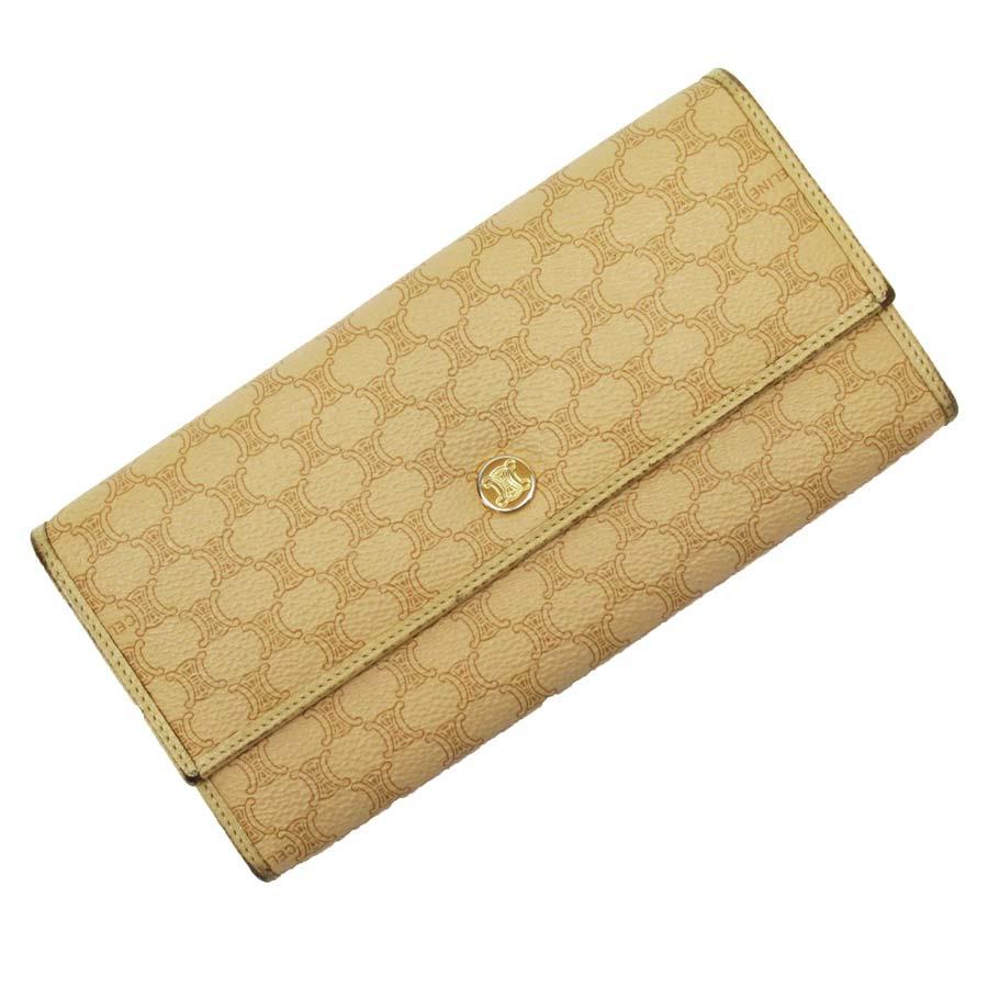 CELINE 長財布 ベージュ マカダム CELINE（セリーヌ） 長財布 マカダム レザー ベージュ : ブランド