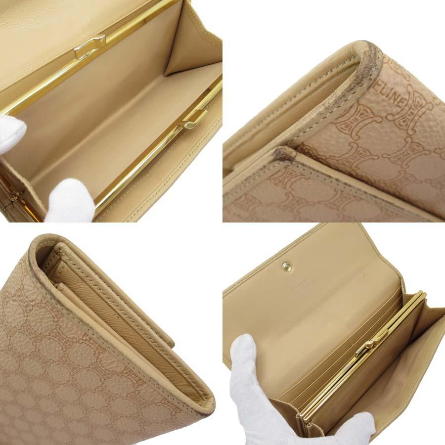 CELINE 長財布 ベージュ マカダム 中古・古着通販】CELINE (セリーヌ) マカダム柄長財布 ベージュ
