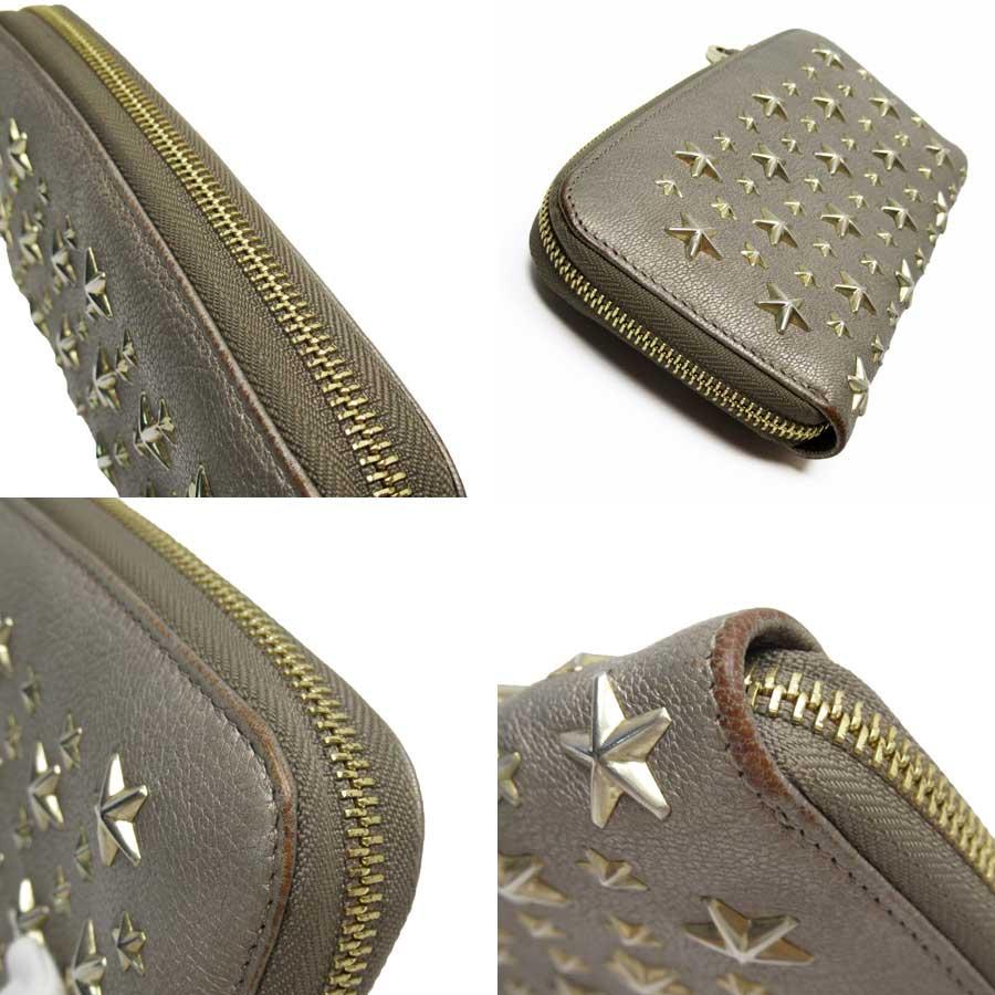 ジミーチュウ JIMMY CHOO ラウンドファスナー長財布 スタースタッズ