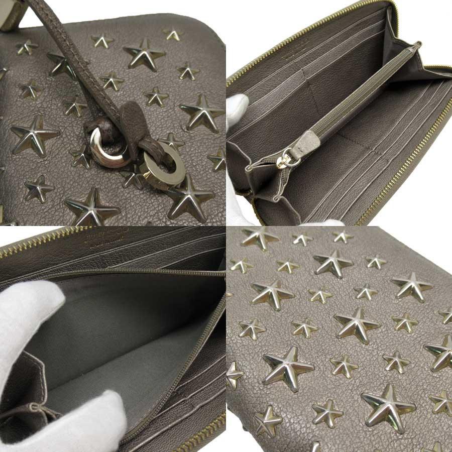 ジミーチュウ JIMMY CHOO ラウンドファスナー長財布 スタースタッズ