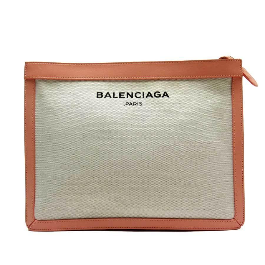 BALENCIAGA バレンシアガ クラッチバッグ キャンバスxレザー