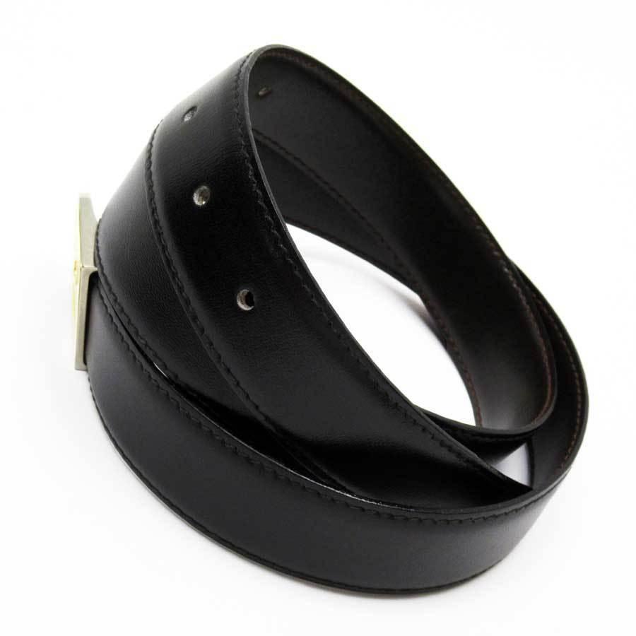 【テレサ】CELINE/レザーベルト/ブラック/シルバー金具 テレサ様専用】CELINE/レザーベルト/ブラック/シルバー金具