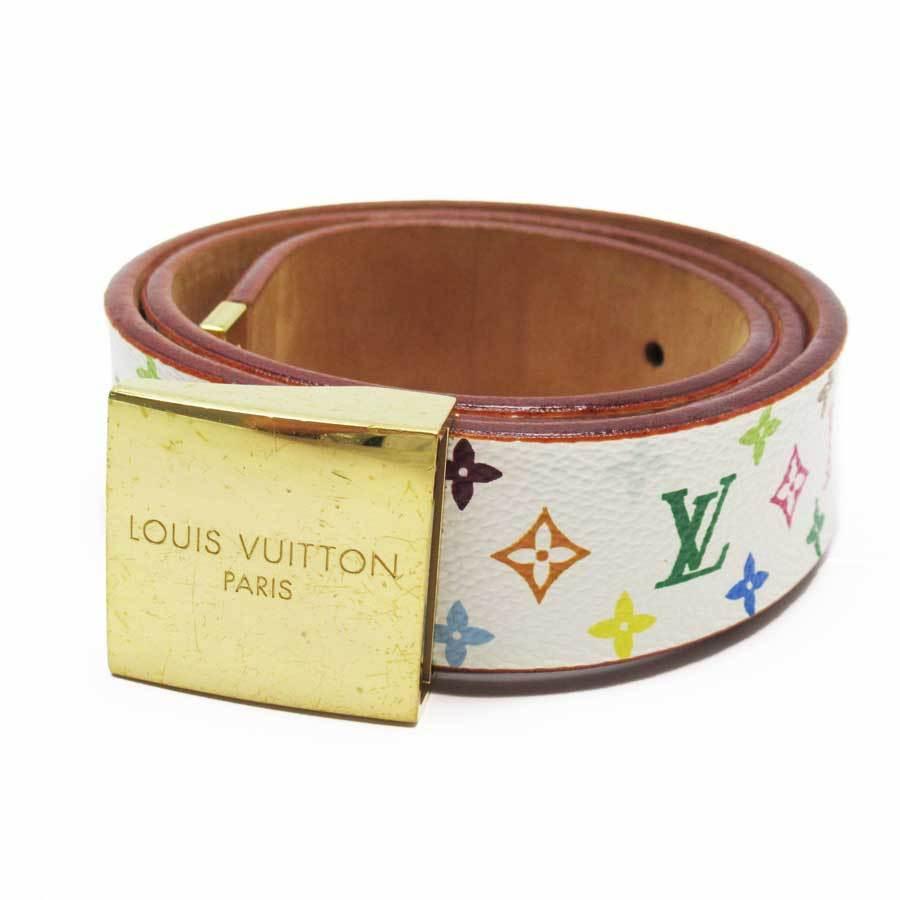 ルイヴィトン Louis Vuitton ベルト（70/28） モノグラムマルチカラー サンチュール キャレ モノグラムマルチカラーキャンバス  ブロン（ホワイト系） 定番人気 : t17507g : ブランドバリュー - 通販 - Yahoo!ショッピング