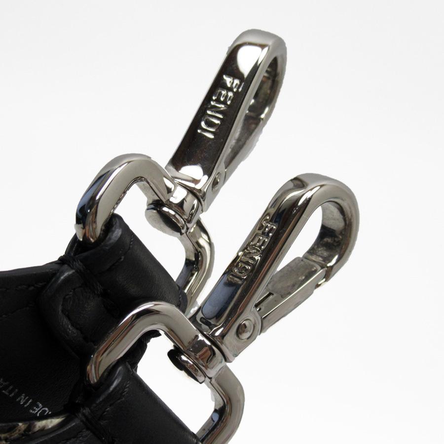 FENDI フェンディ ショルダーストラップ フェイクパール ブラック FENDI（フェンディ） ショルダーストラップ レザーxフェイクパール