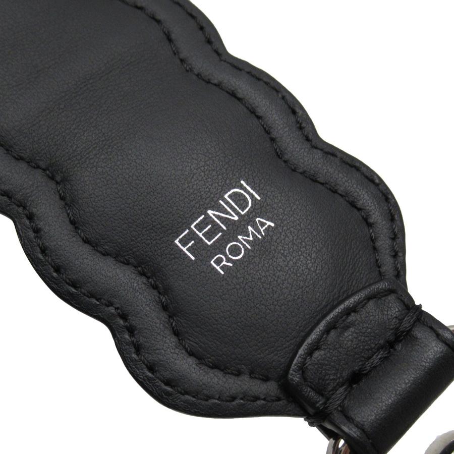 FENDI フェンディ ショルダーストラップ フェイクパール ブラック FENDI（フェンディ） ショルダーストラップ レザーxフェイクパール