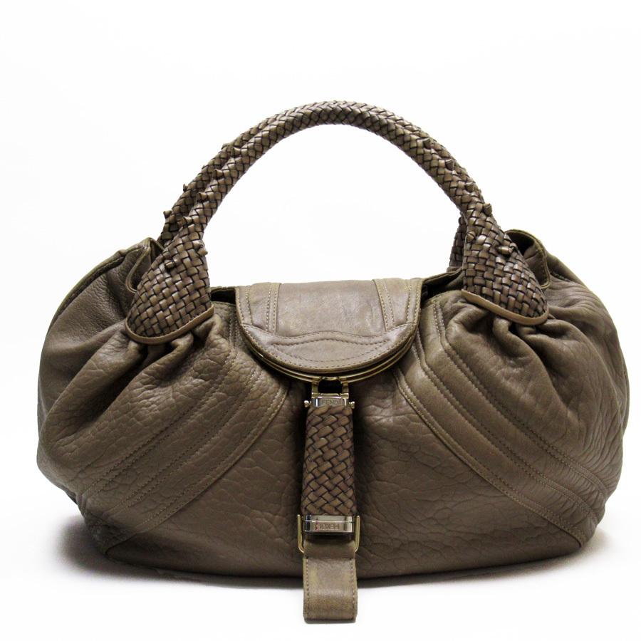 FENDI（フェンディ） ハンドバッグ ズッカ スパイバッグ レザー