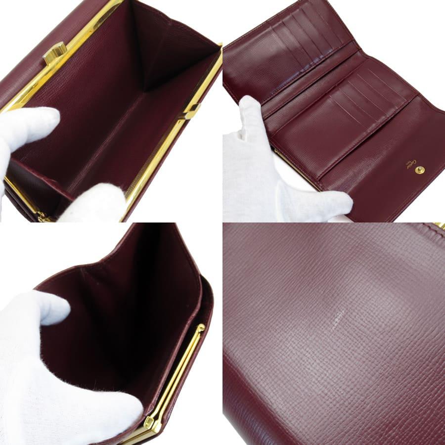 Cartier（カルティエ） 三つ折り財布 マストライン レザー ボルドーx
