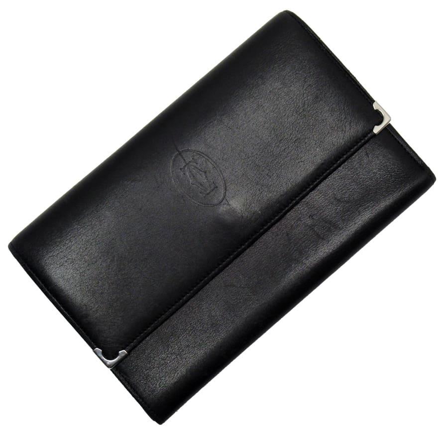 Cartier カルティエ CARTIER 三つ折り財布 レザー ブラック Cartier カルティエ CARTIER 三つ折り財布 レザー ブラック