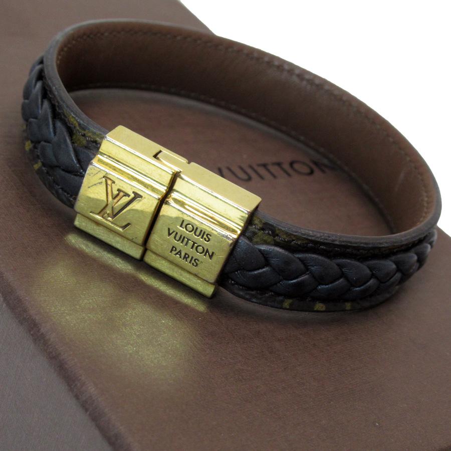 LOUIS VUITTON ブラウンレザーブレスレット Louis Vuitton ブラウンレザーブレスレット