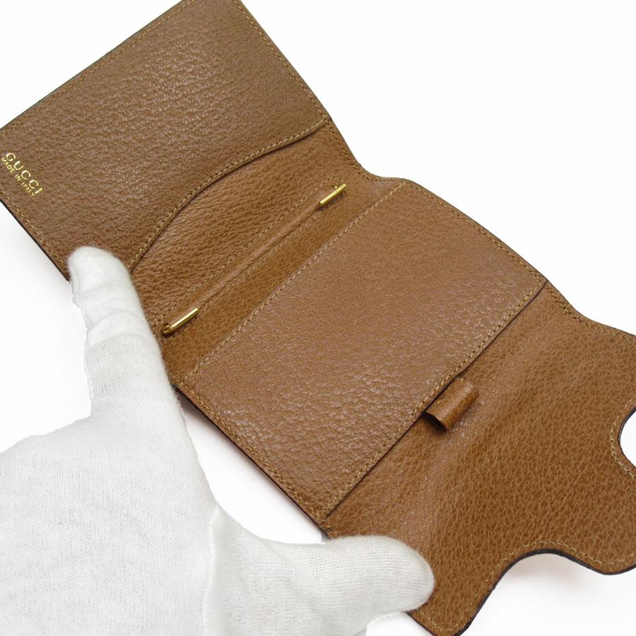 GUCCI（グッチ） 手帳カバー メモカバー レザー ブラウン : ブランド