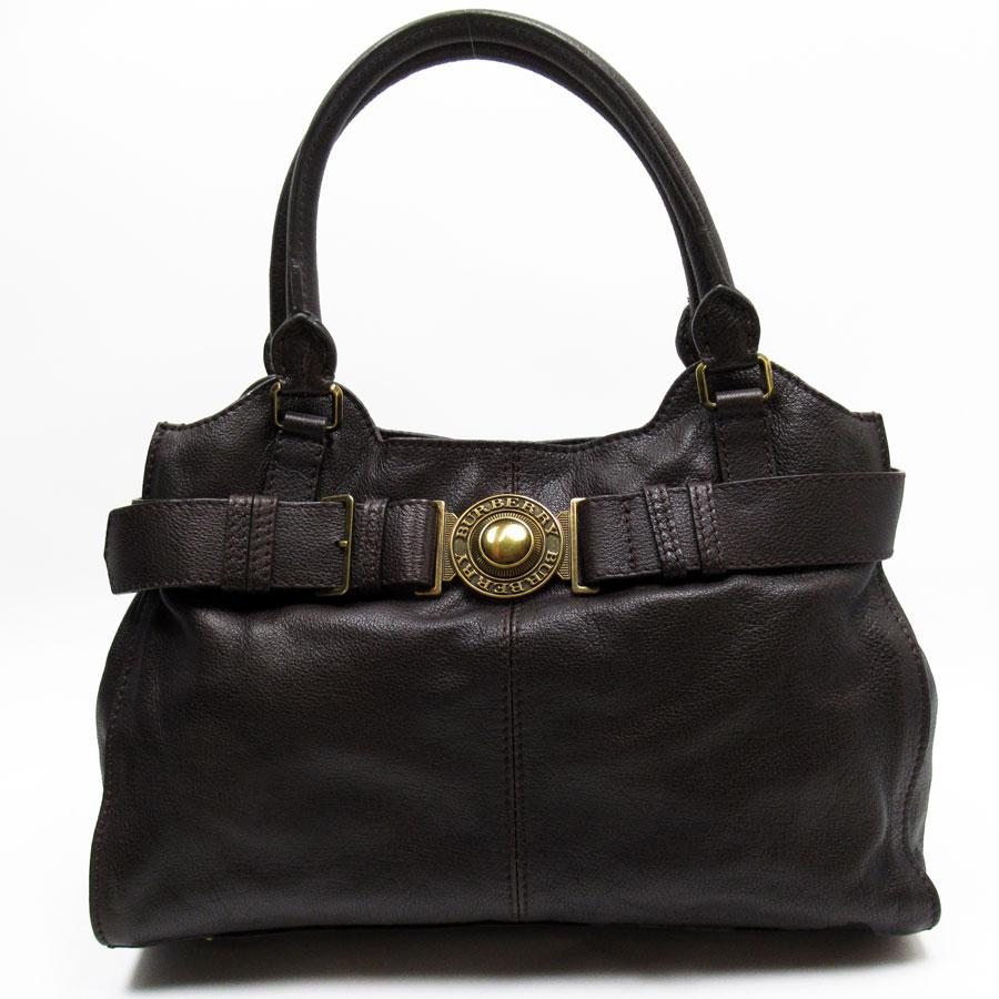 定価半額 新品 BURBERRY ブラウン レザー ショルダーバッグ BURBERRY バーバリー ショルダーバッグ レザー ブラウン