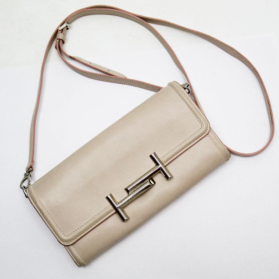 TOD'S 二つ折り財布 ライトピンク トッズ TOD'S 長財布 ショルダーウォレット レザー ライトピンク