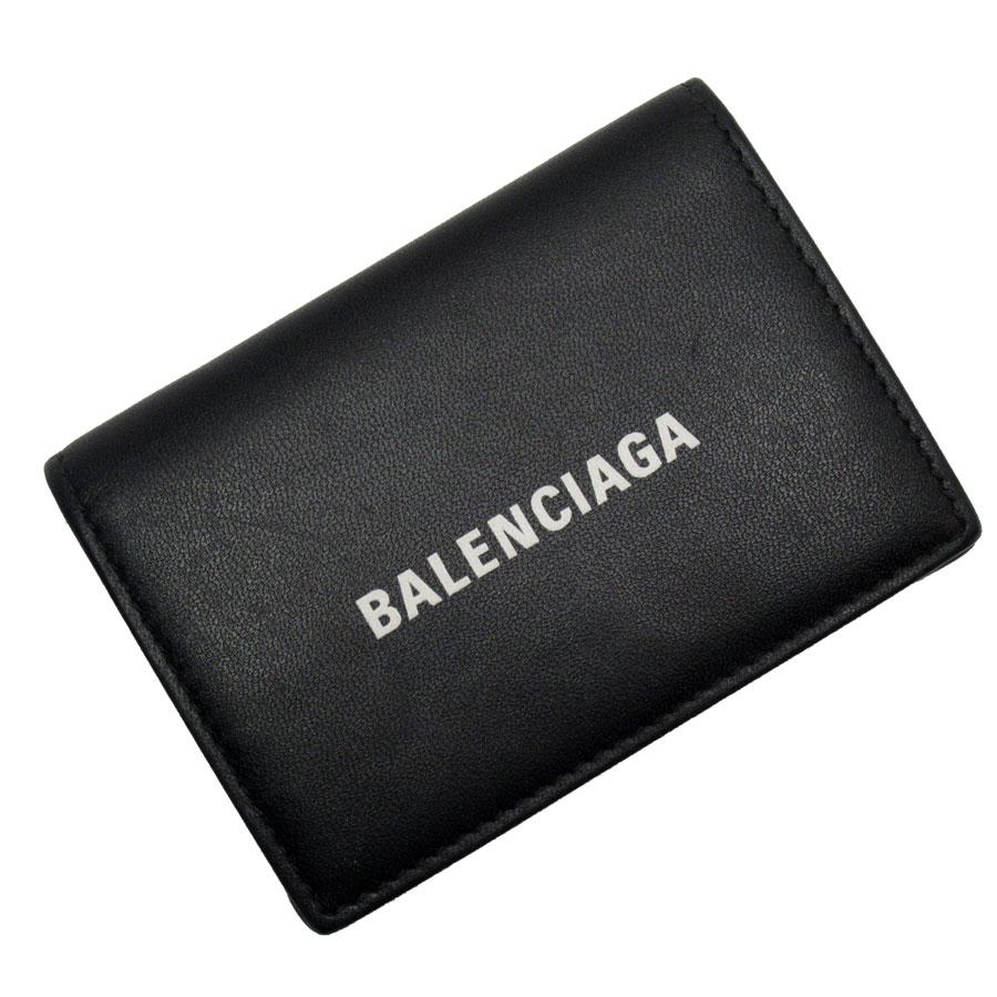 BALENCIAGA 三つ折り財布 黒 レザー BALENCIAGA バレンシアガ 三つ折り財布 レザー ブラック