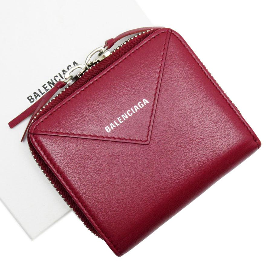 BALENCIAGA（バレンシアガ） 二つ折り財布 レザー ボルドー : ブランド