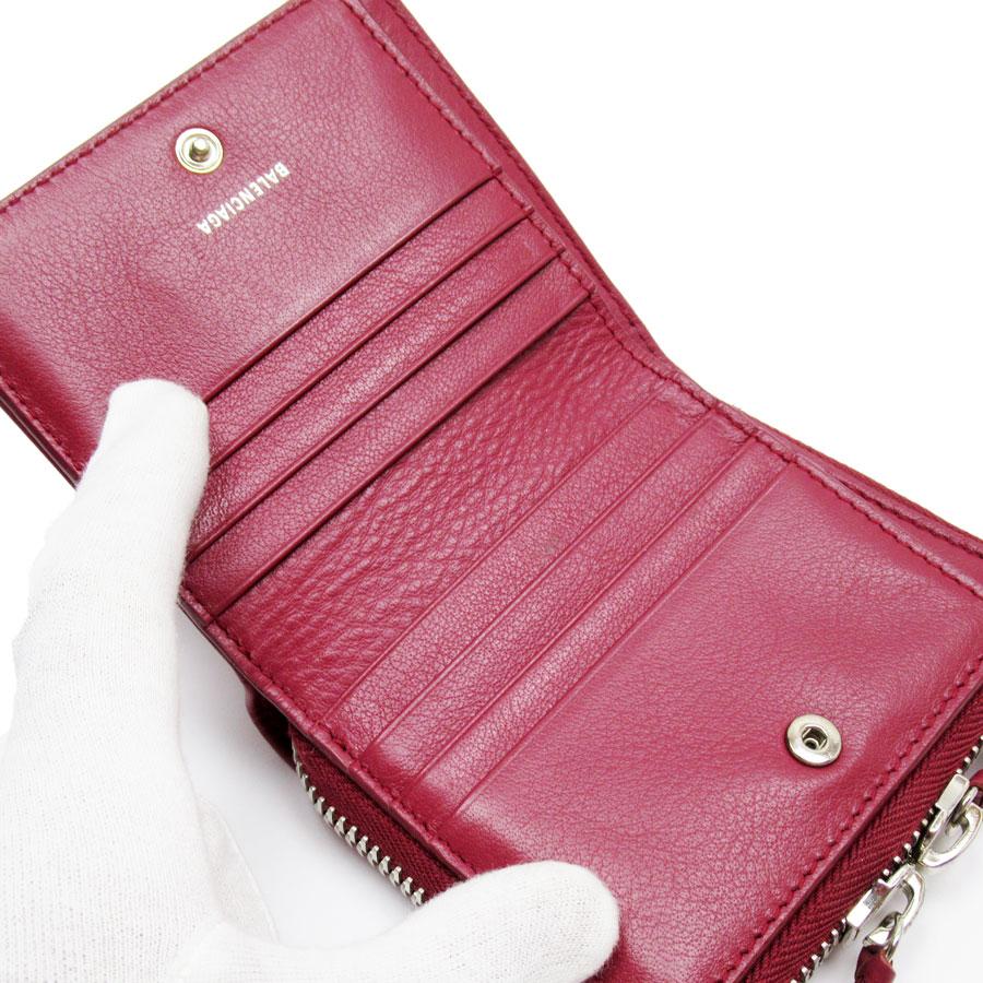 BALENCIAGA バレンシアガ 二つ折り財布 レザー ボルドー : ブランド  