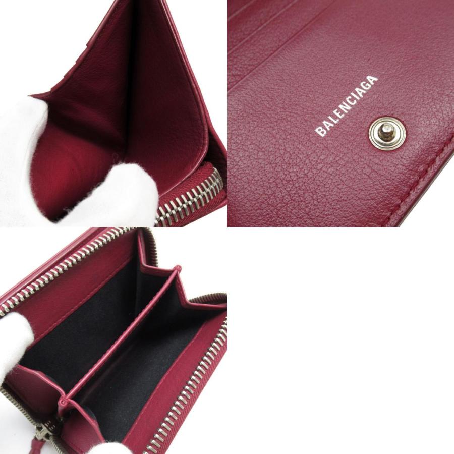BALENCIAGA（バレンシアガ） 二つ折り財布 レザー ボルドー : ブランド