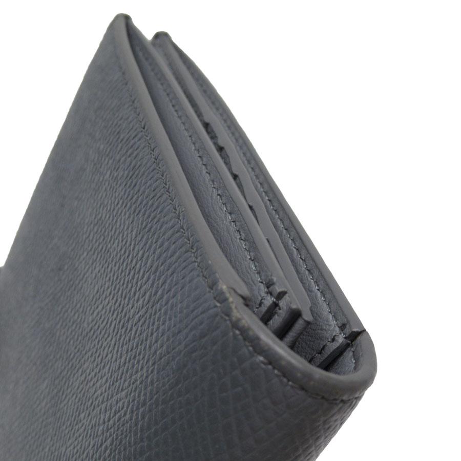 セリーヌ　グレー レザー 二つ折り財布 CELINE セリーヌ 二つ折り財布 レザー グレージュ×ブルーグレー