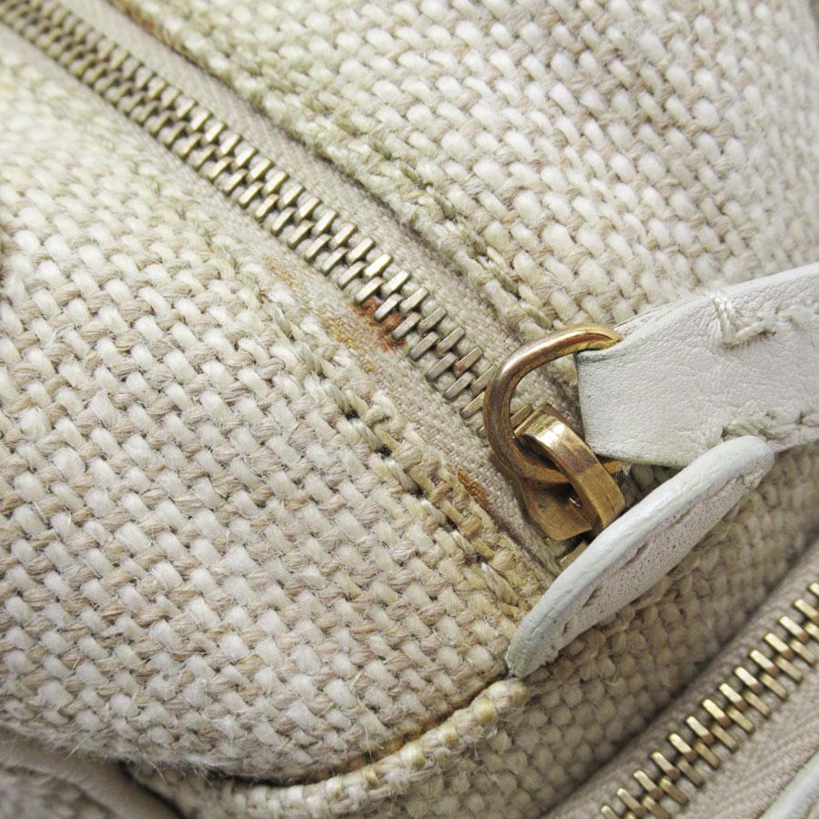 トッズ TOD'S ハンドバッグ レザー/キャンバス ベージュ : ブランド