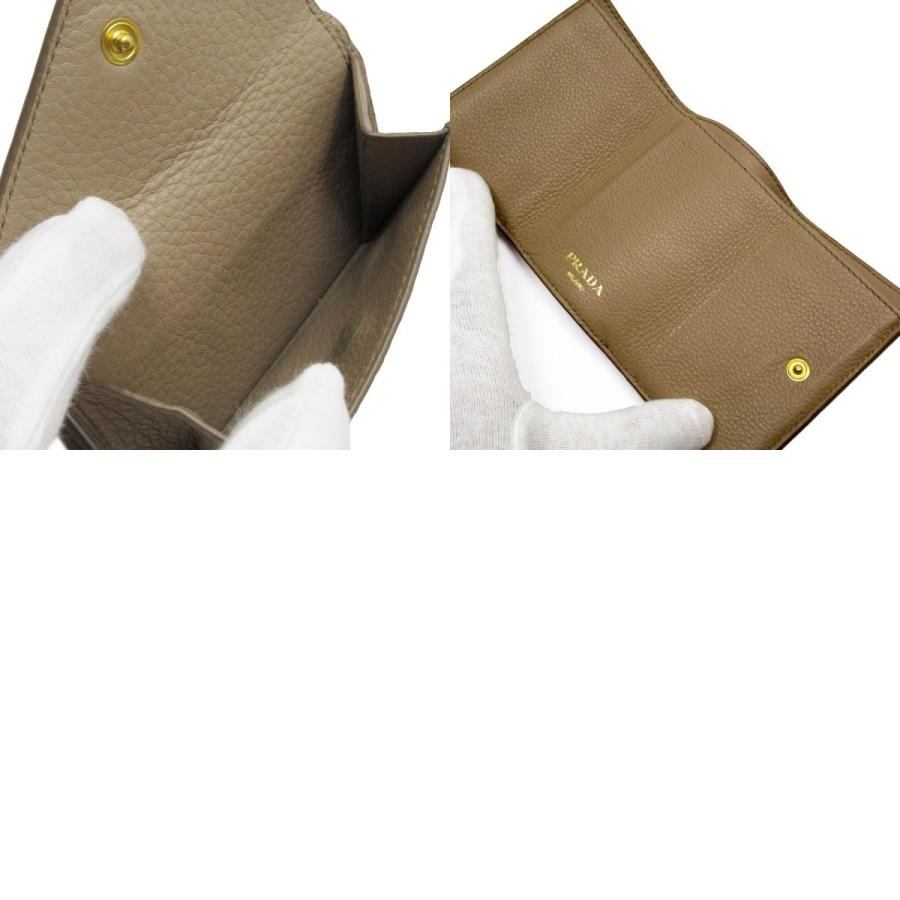 PRADA（プラダ） 三つ折り財布 レザー ベージュ : ブランドバリュー