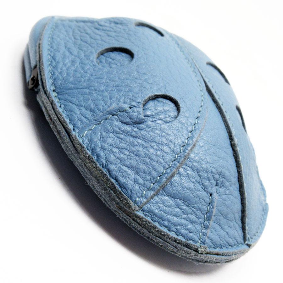 美品 BOTTEGA VENETA レザーコインケース てんとう虫 スカイブルー ボッテガヴェネタ BOTTEGAVENETA コインケース てんとう虫