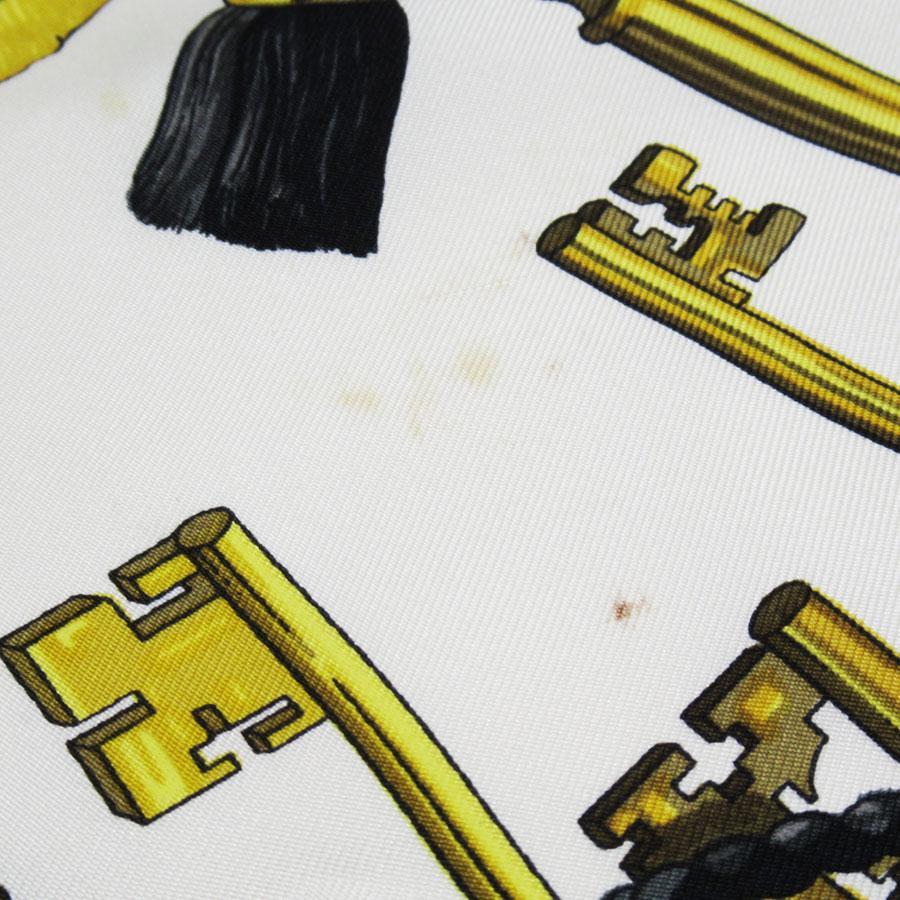 HERMES（エルメス） スカーフ カレ90 LES CLES 鍵 シルク ブラック