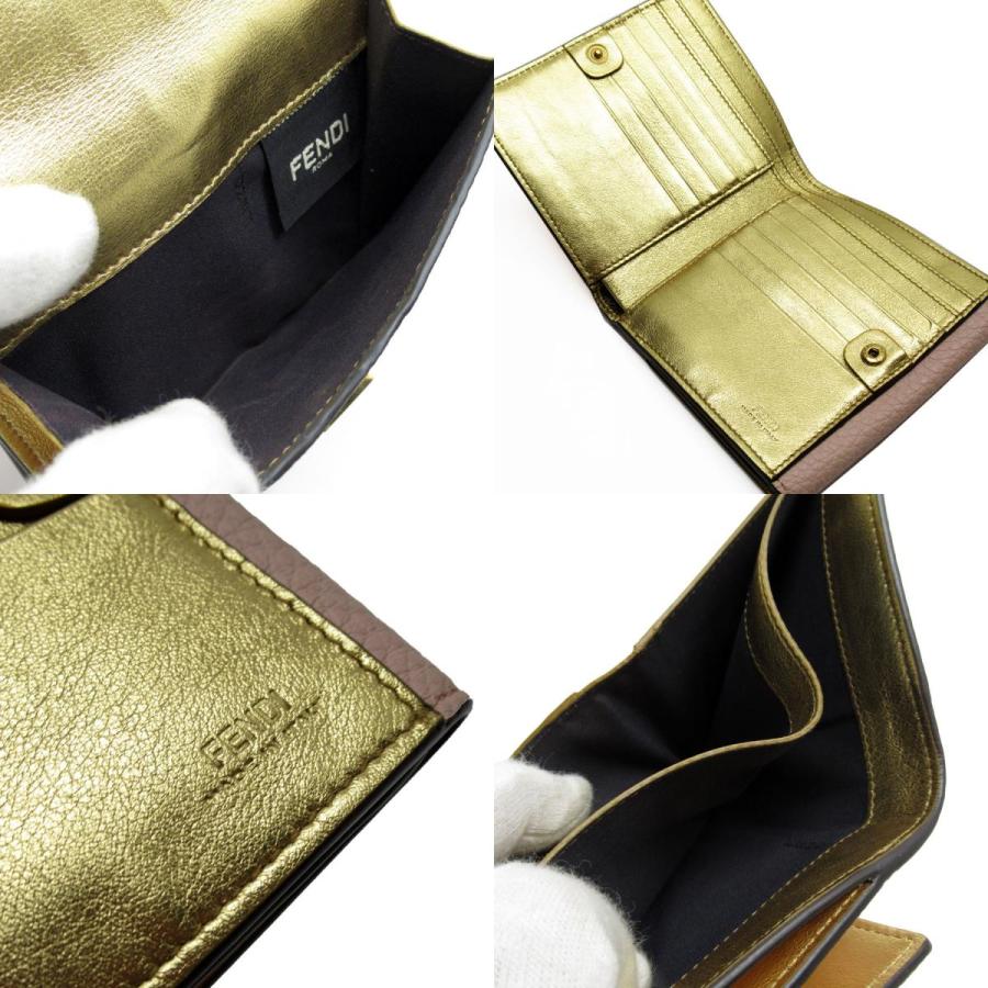 FENDI（フェンディ） 二つ折り財布 レザー ライトピンク : ブランド