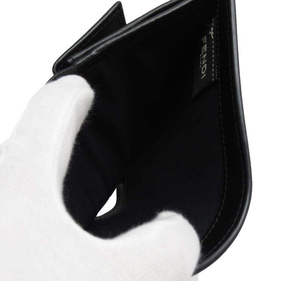 FENDI（フェンディ） 二つ折り財布 レザー ブラック : ブランド