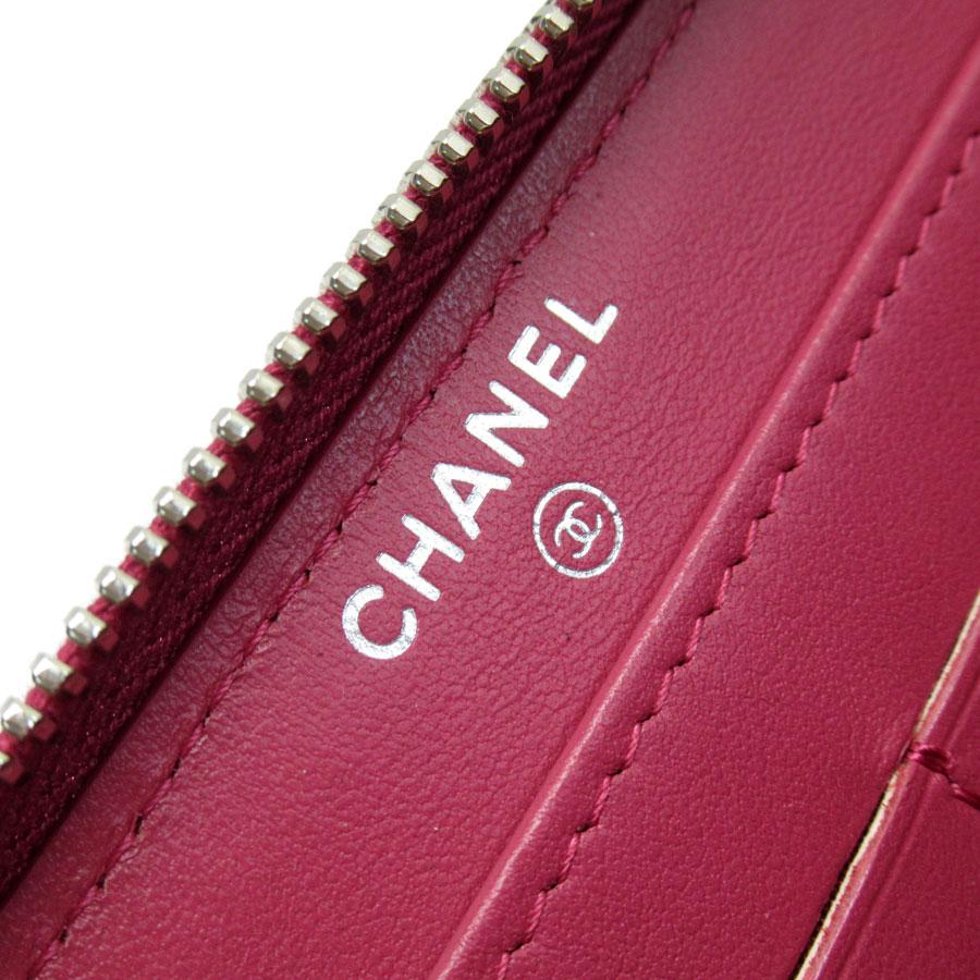 CHANEL（シャネル） ラウンドファスナー長財布 カメリア レザー ピンク