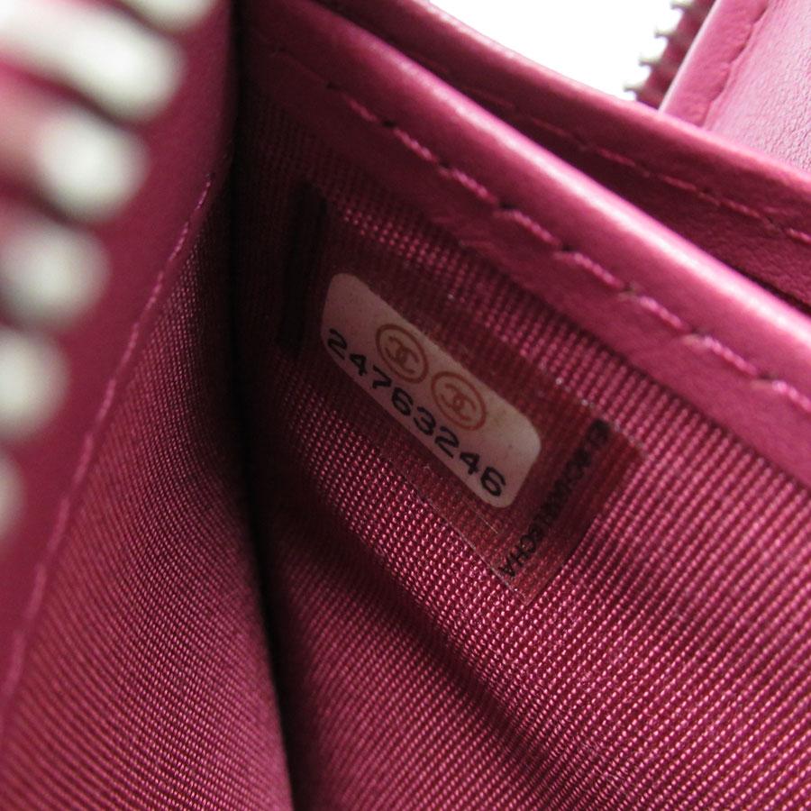 CHANEL（シャネル） ラウンドファスナー長財布 カメリア レザー ピンク
