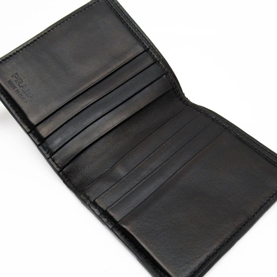 ◆新品 希少 プラダ オーストリッチ 二つ折り財布 プラダ札入れ 黒 ユニセックス オーストリッチ 二つ折り財布 2M0004