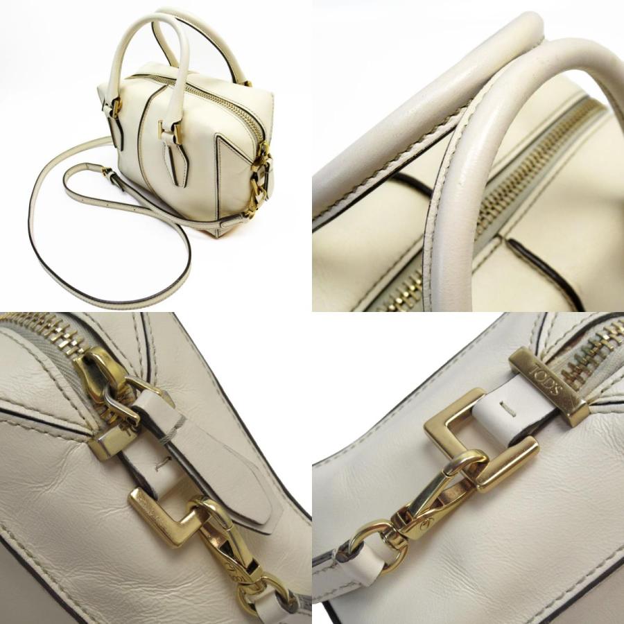 トッズ TOD'S ハンドバッグ ショルダーバッグ レザー アイボリー