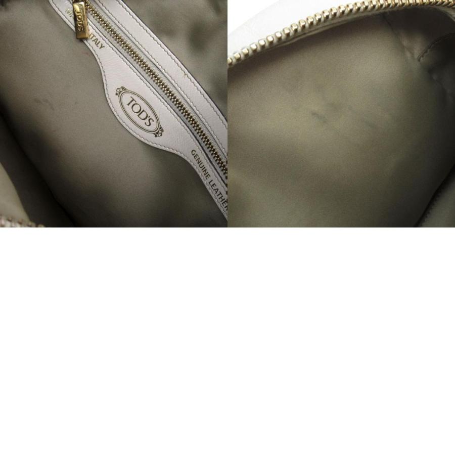 トッズ TOD'S ハンドバッグ ショルダーバッグ レザー アイボリー