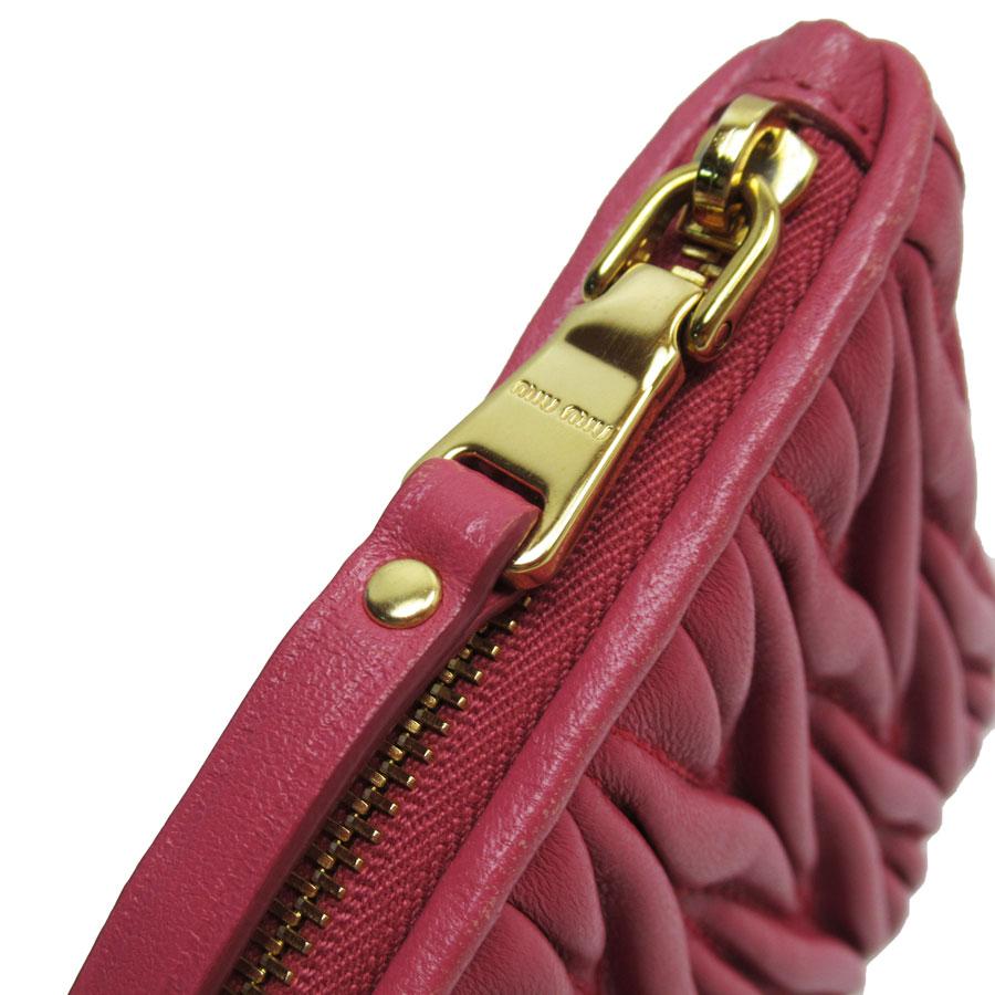 miu ミュウミュウ MIUMIU ポーチ マテラッセ レザー ピンク miu ミュウミュウ MIUMIU ポーチ マテラッセ レザー ピンク