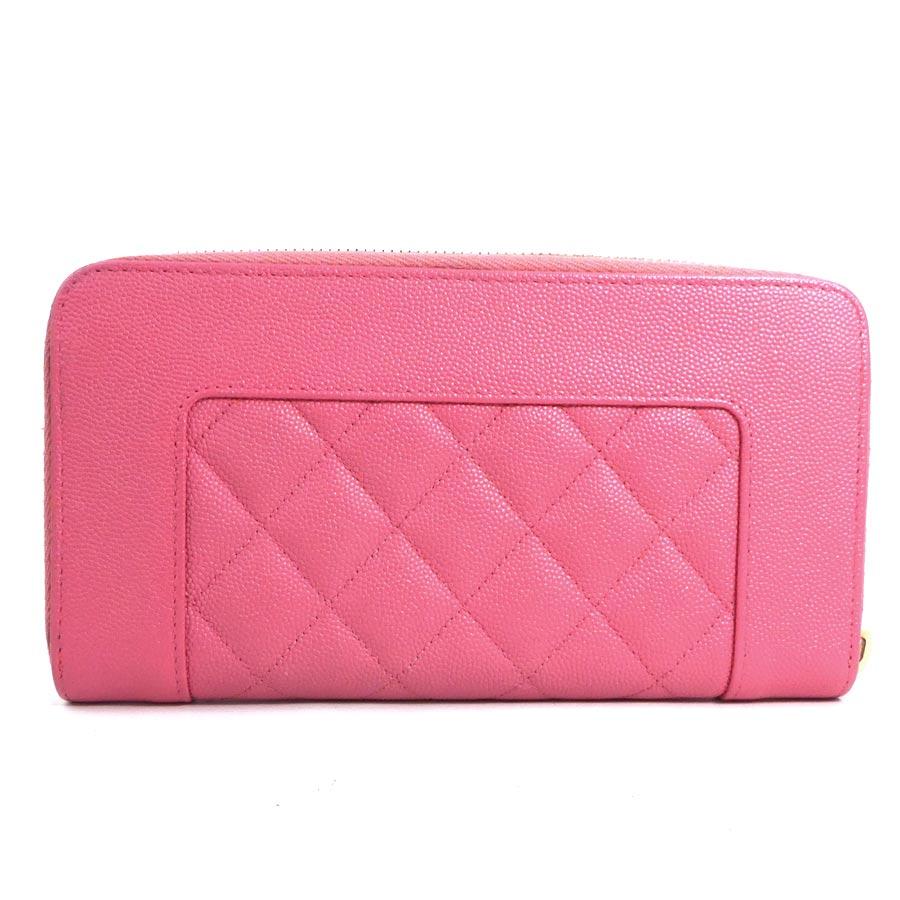 シャネル　ラウンドファスナー　長財布　ピンク CHANEL（シャネル） ラウンドファスナー長財布 マドモアゼル レザー