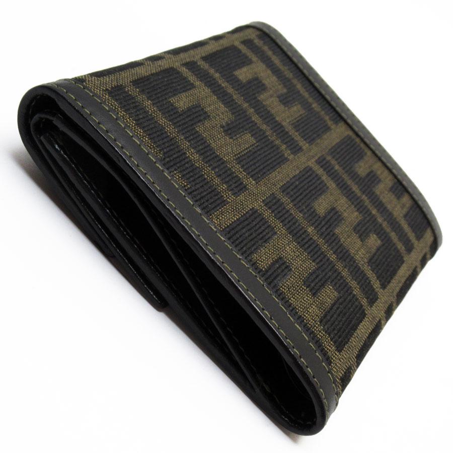 FENDI（フェンディ） 二つ折り財布 ズッカ キャンバス/レザー ブラウン