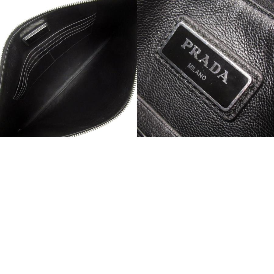 PRADA（プラダ） クラッチバッグ レザー ブラック : ブランドバリュー