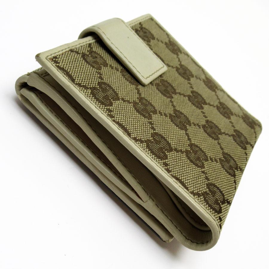 GUCCI（グッチ） 二つ折り財布 GGキャンバス/レザー ブラウン